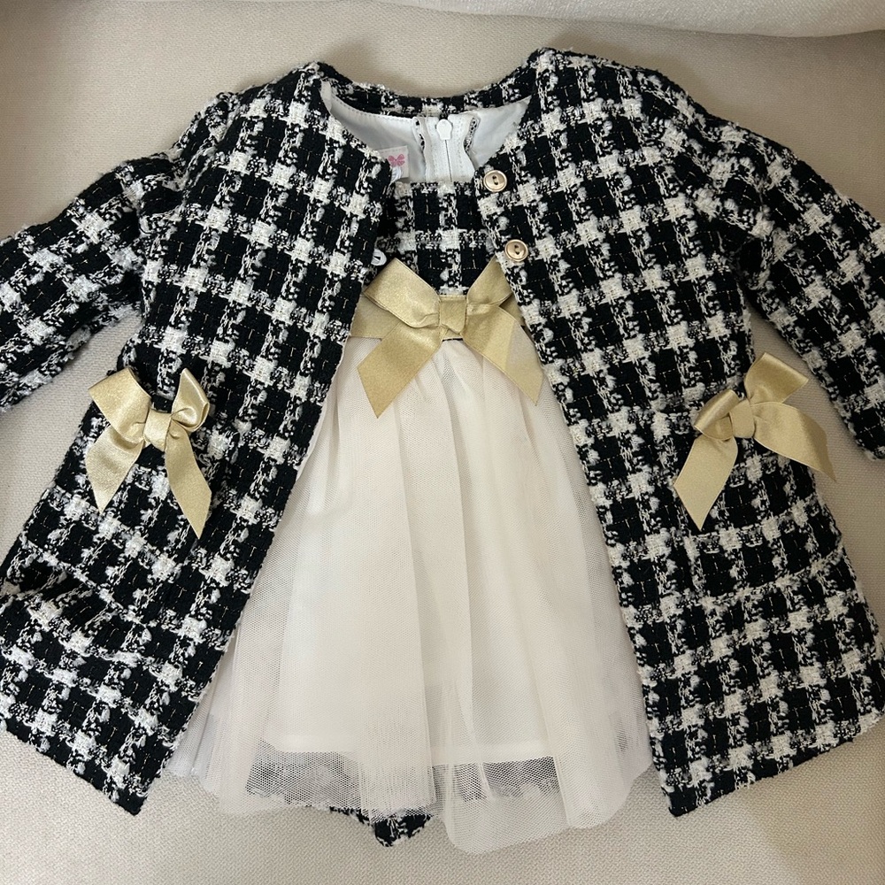 Bonnie Baby dress with coat size 0-3 months